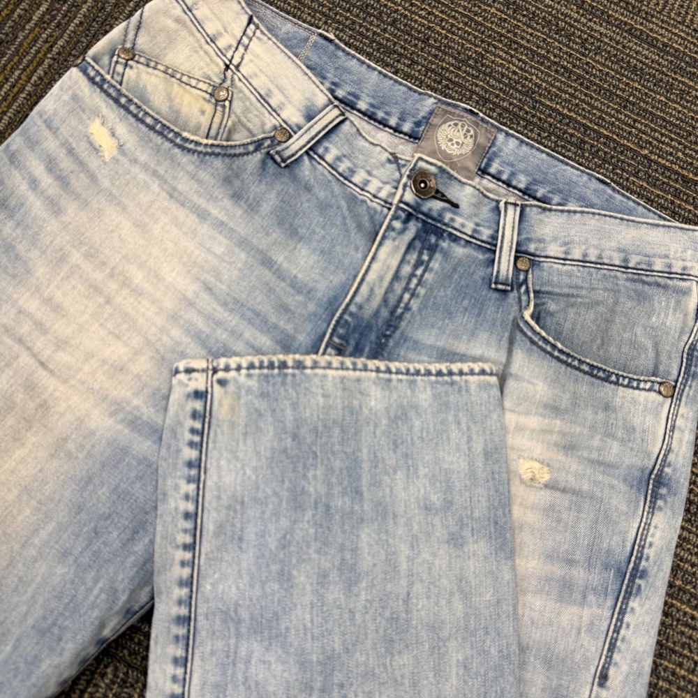 Rock & Republic Jeans Mens 34x32‎ Light Blue Excellent Straight Flap Pocket Dist